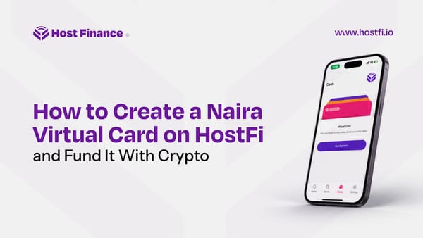 How to Create a Naira Virtual Card on HostFi and Fund It With Crypto